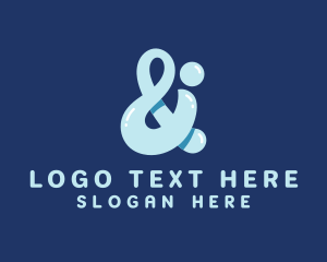 Font - Blue Bubbly Ampersand logo design