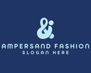 Blue Bubbly Ampersand logo design