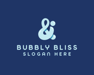 Blue Bubbly Ampersand logo design