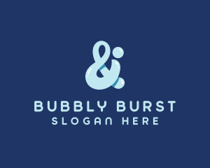 Blue Bubbly Ampersand logo design