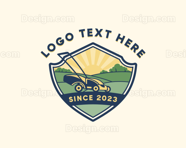 Landscaping Lawn Mower Gardening Logo