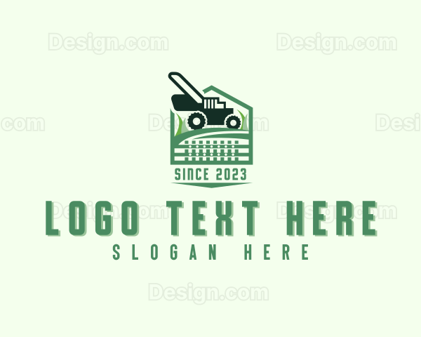 Grass Landscaping Lawn Mower Logo