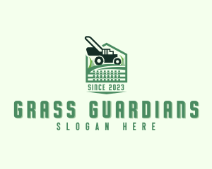 Grass Landscaping Lawn Mower logo design