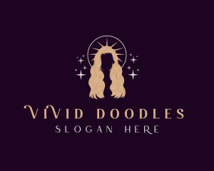 Goddess Woman Crown logo design