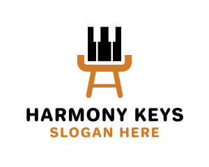 Chair Piano Keys logo design