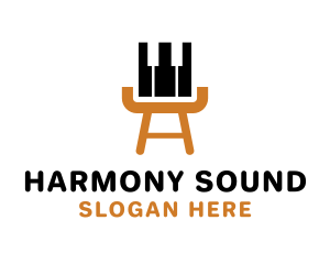 Chair Piano Keys logo design