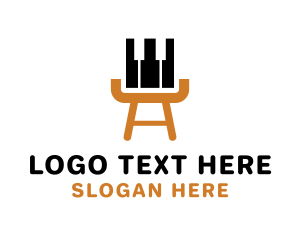 Piano - Chair Piano Keys logo design