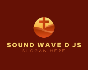 Sun Wave Cross logo design