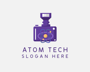 Violet Atom Camera logo design