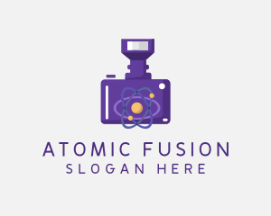 Violet Atom Camera logo design