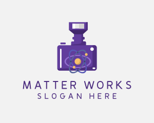 Violet Atom Camera logo design