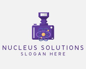 Violet Atom Camera logo design