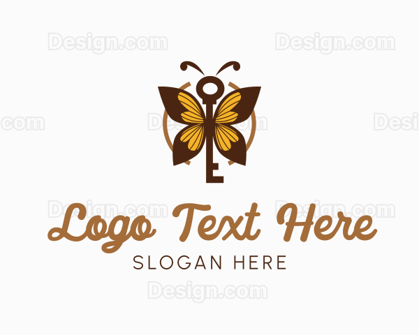 Elegant Butterfly Key Logo