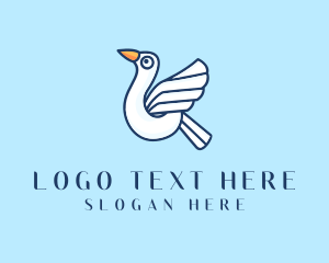 Flying Seagull Bird logo