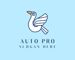 Flying Seagull Bird logo