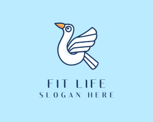 Flying Seagull Bird logo