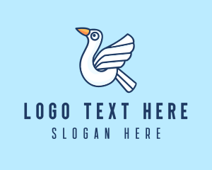 Flying Seagull Bird Logo