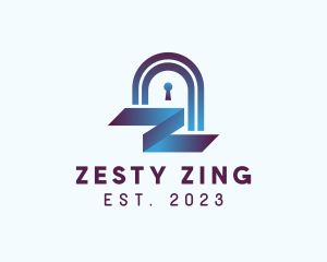 Secure Padlock Letter Z logo design