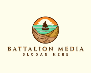 Beach Sailboat Travel logo design