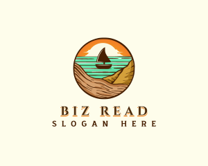 Beach Sailboat Travel logo design