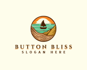 Beach Sailboat Travel logo design