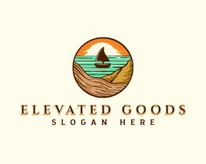 Beach Sailboat Travel logo design