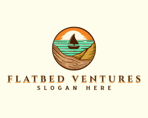 Beach Sailboat Travel logo design