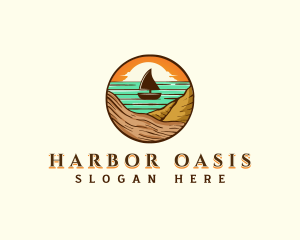 Beach Sailboat Travel logo design