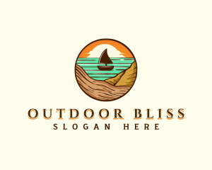 Beach Sailboat Travel logo design