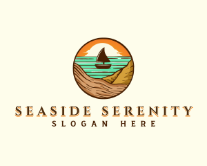 Beach Sailboat Travel logo design