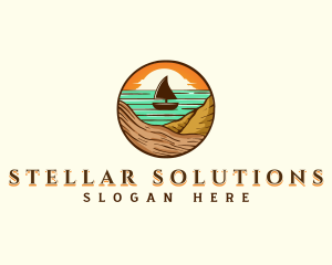 Beach Sailboat Travel logo design