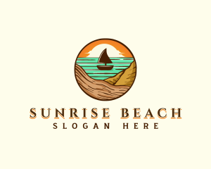 Beach Sailboat Travel logo design