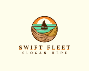 Beach Sailboat Travel logo design