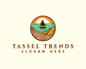 Beach Sailboat Travel logo design