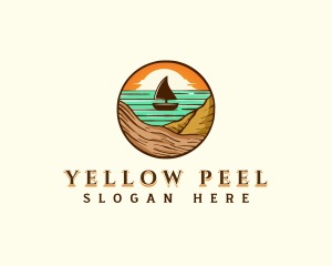 Beach Sailboat Travel logo design