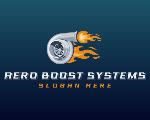 Automotive Turbo Flame logo design