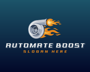 Automotive Turbo Flame logo design