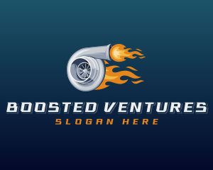 Automotive Turbo Flame logo design