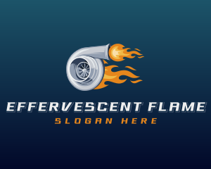 Automotive Turbo Flame logo design