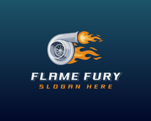 Automotive Turbo Flame logo design