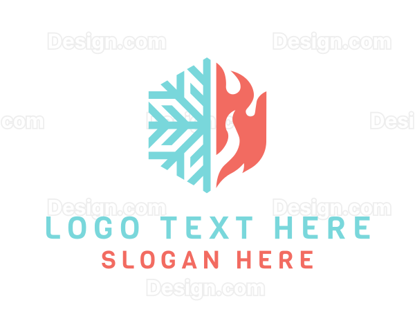 Fire Snow Hexagon Logo