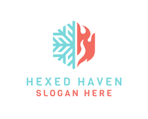 Fire Snow Hexagon logo design