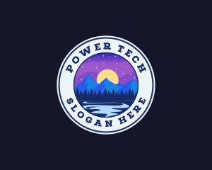 Night Moon Mountain River  Logo