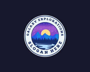 Night Mountain River  logo design