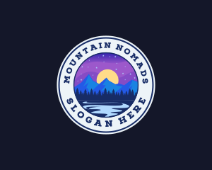 Night Mountain River  logo design