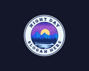 Night Mountain River  logo design