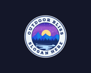 Night Mountain River  logo design