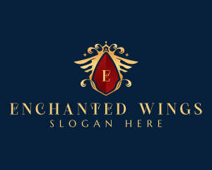 Monarchy Crown Wings logo design