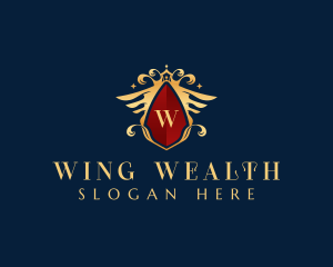 Monarchy Crown Wings logo design