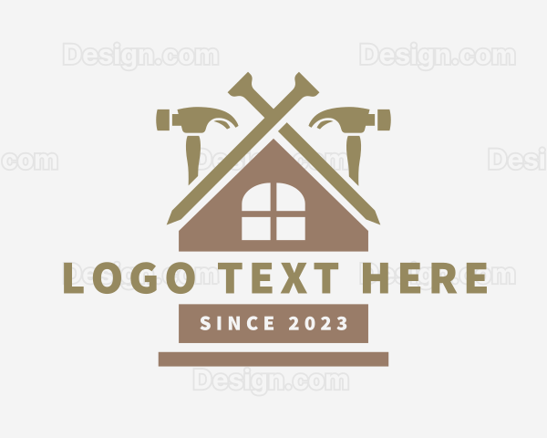 Home Repair Maintenance Hammer Logo